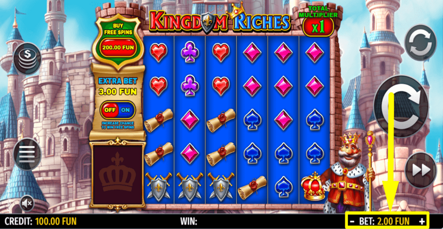 Kingdom Riches Bet Value