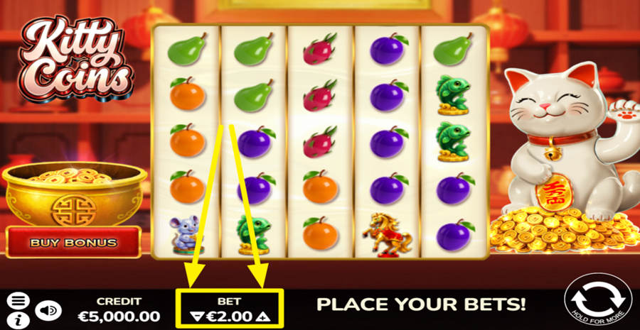 Kitty Coins Adjust Bet