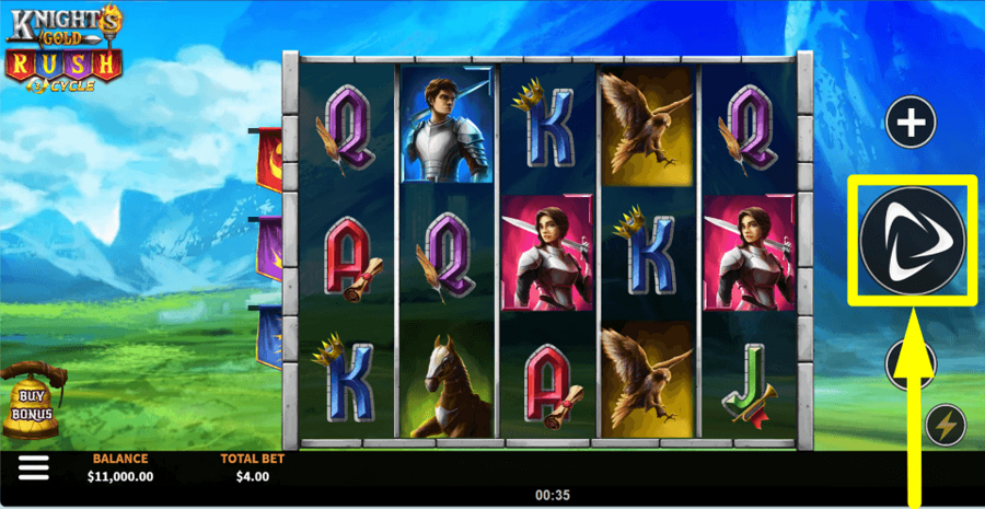 Knights Gold Rush Spin Button