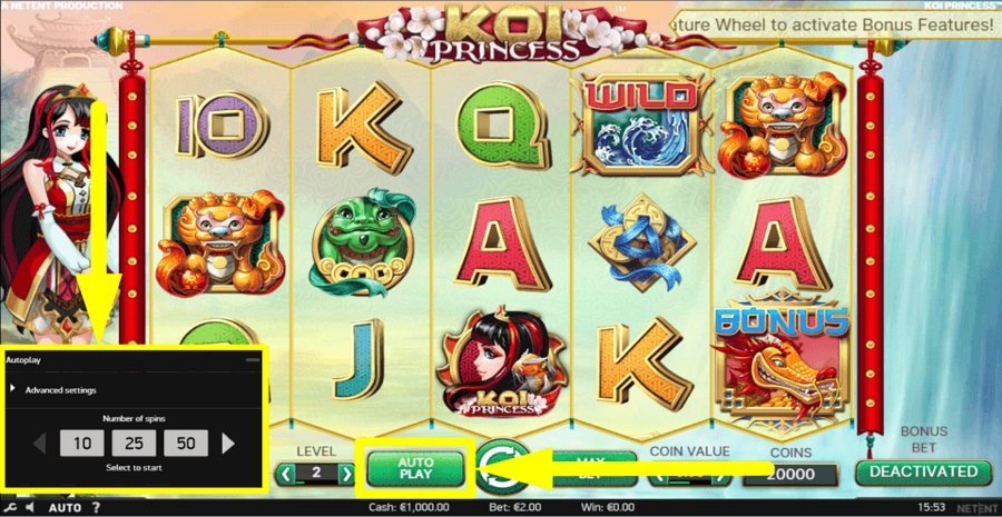 Koi Princess Autoplay Feature