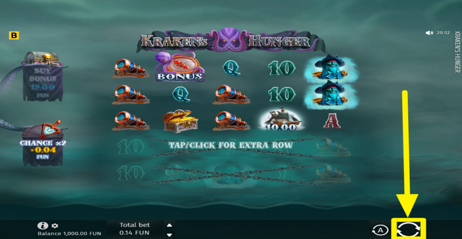 Krakens Hunger Spin Button