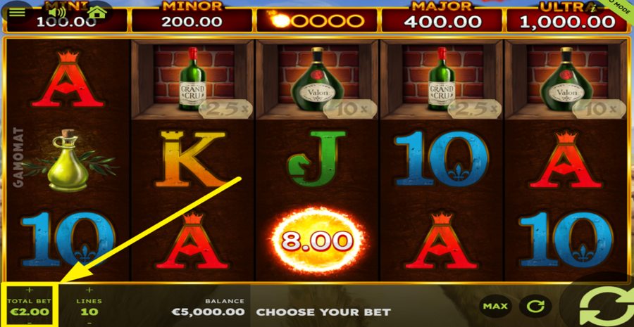 La Dolce Vita Flaming Link Adjust Total Bet