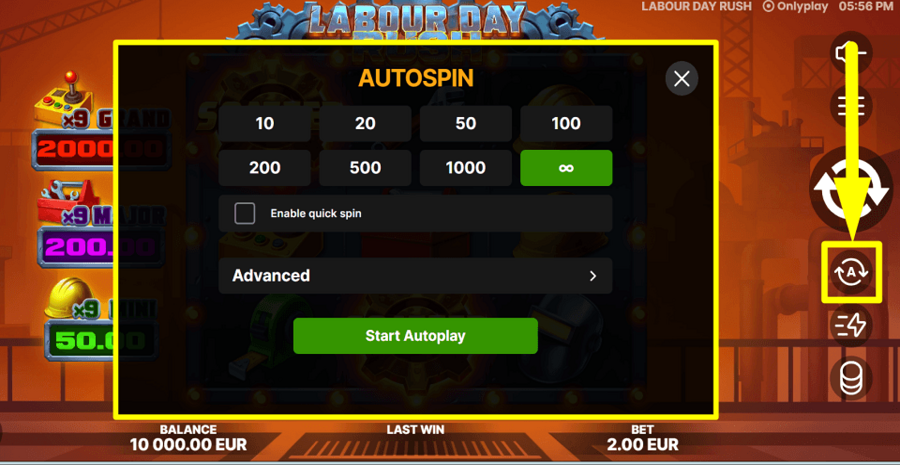 Labour Day Rush Autoplay Feature