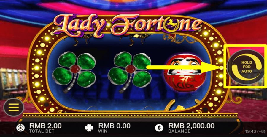 Lady Fortune Spin Button