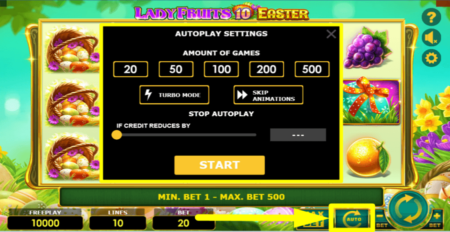 Lady Fruits 10 Easter Autoplay Feature