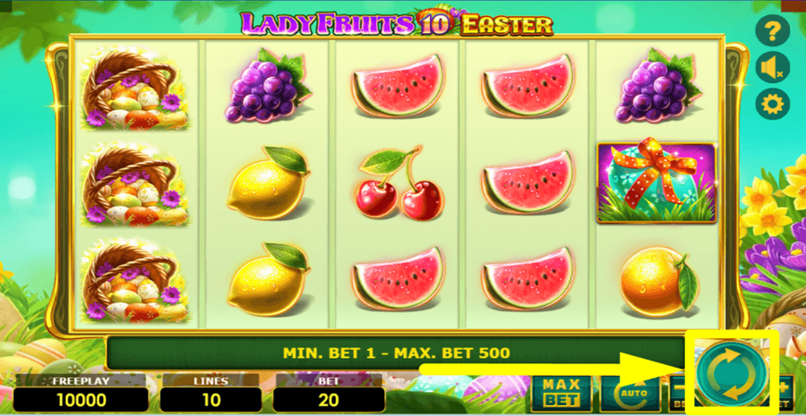 Lady Fruits 10 Easter Spin Button