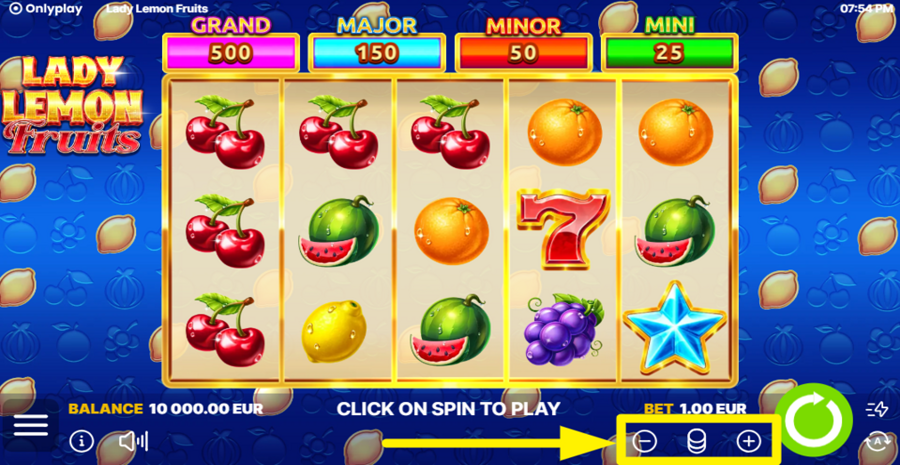 Lady Lemon Fruits Adjust Bet