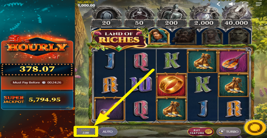 Land Of Riches Adjust Bet