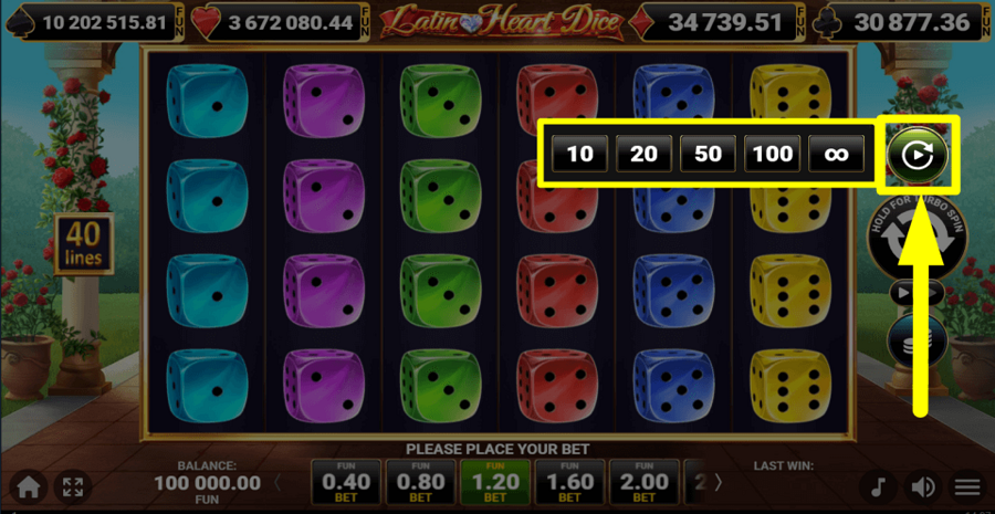 Latin Heart Dice Autoplay Feature