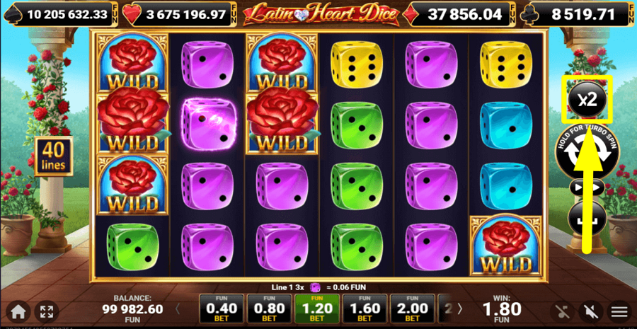 Latin Heart Dice Gamble Feature