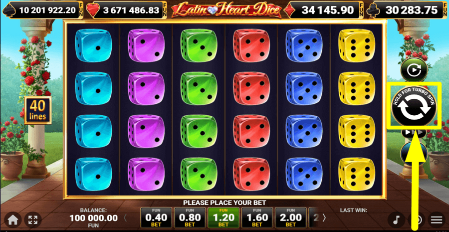 Latin Heart Dice Spin Button