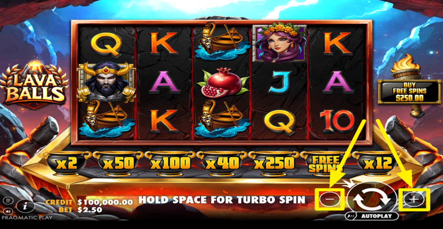 Lava Balls Adjust Bet