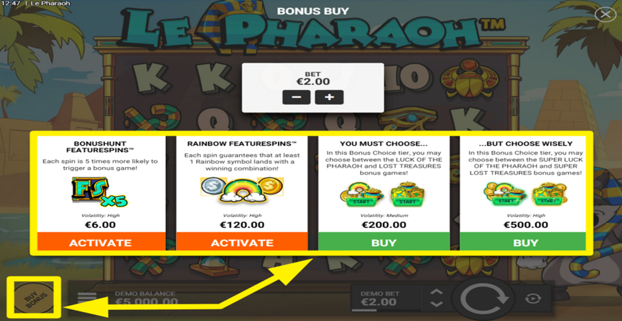 Le Pharaoh Buy Bonus