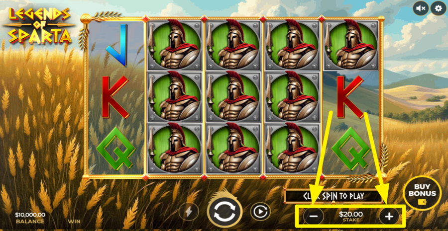 Legends Of Sparta Adjust Bet