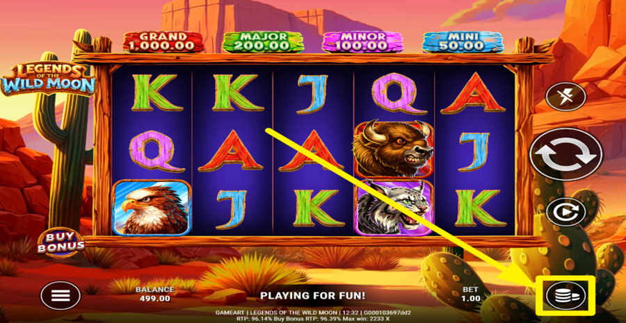 Legends Of The Wild Moon Adjust Bet