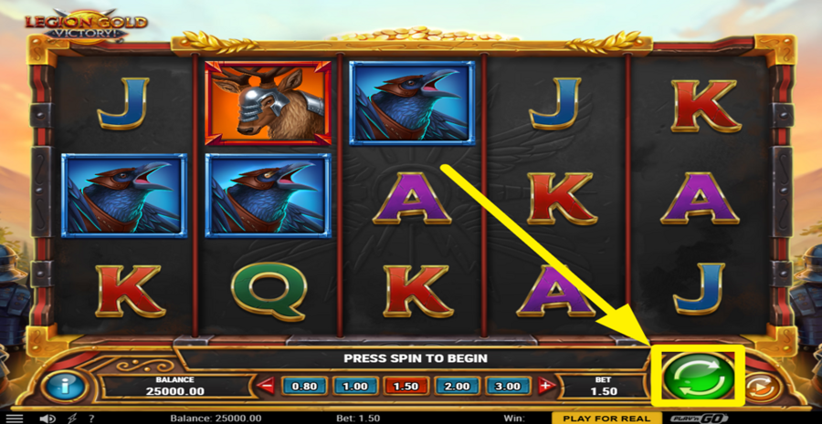 Legion Gold Victory Spin Button
