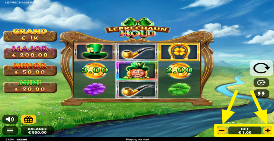 Leprechaun Hold Adjust Bet
