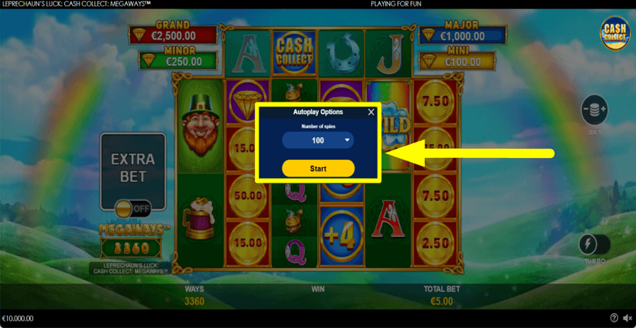 Leprechauns Luck Cash Collect Megaways Autoplay Feature