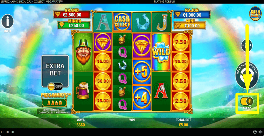 Leprechauns Luck Cash Collect Megaways Turbo Feature
