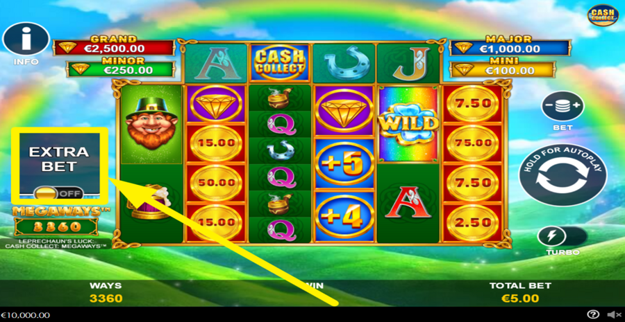 Leprechauns Luck Mega Cash Collect Extra Bet