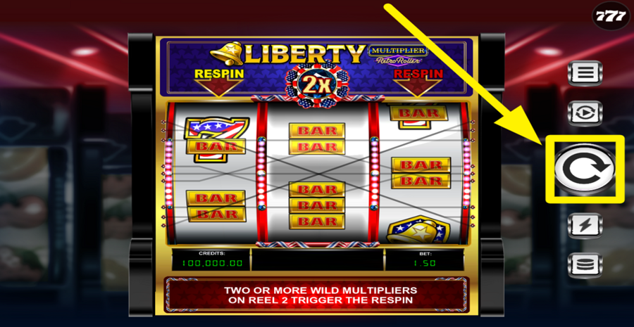 Liberty Multiplier Retro Roller Spin Button