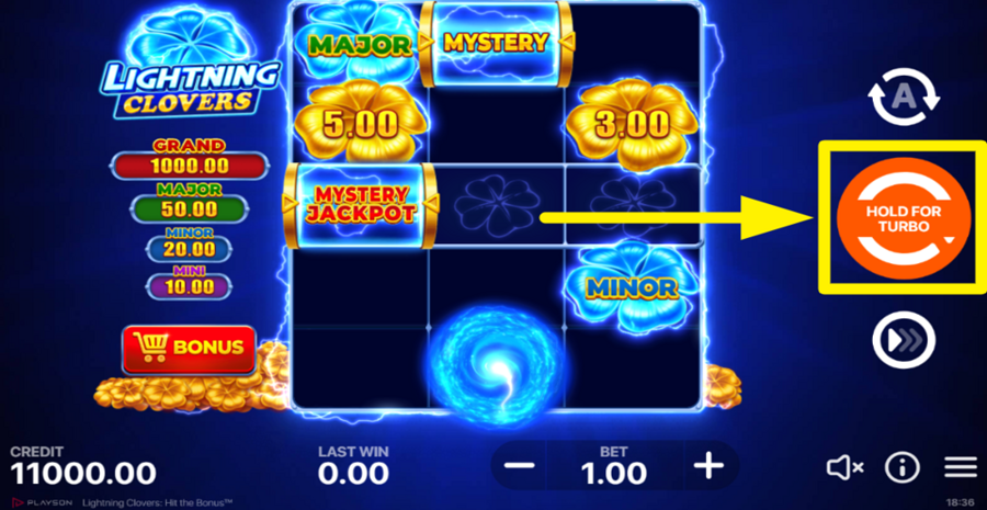 Lightning Clovers Hit The Bonus Spin Button