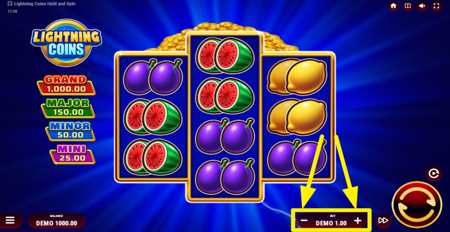Lightning Coins Hold And Spin Adjust Bet