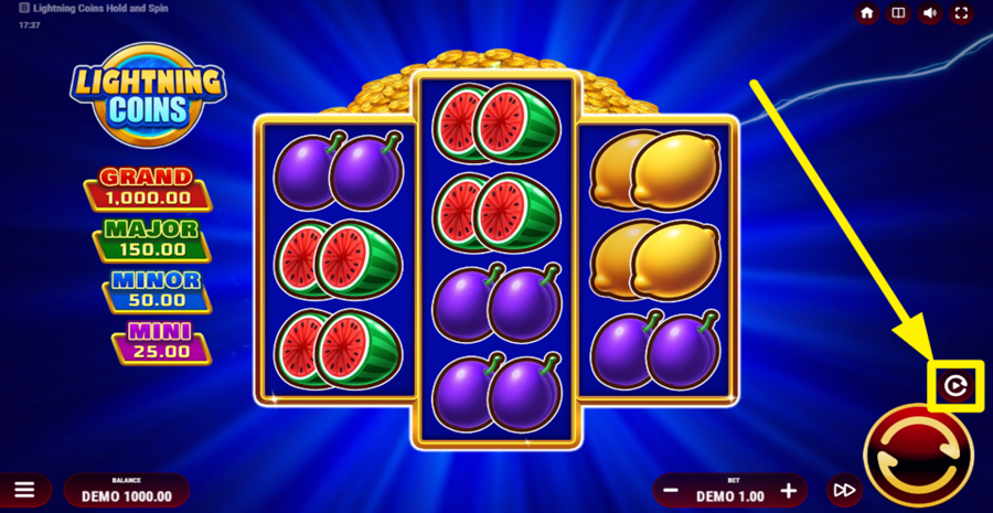 Lightning Coins Hold And Spin Autoplay