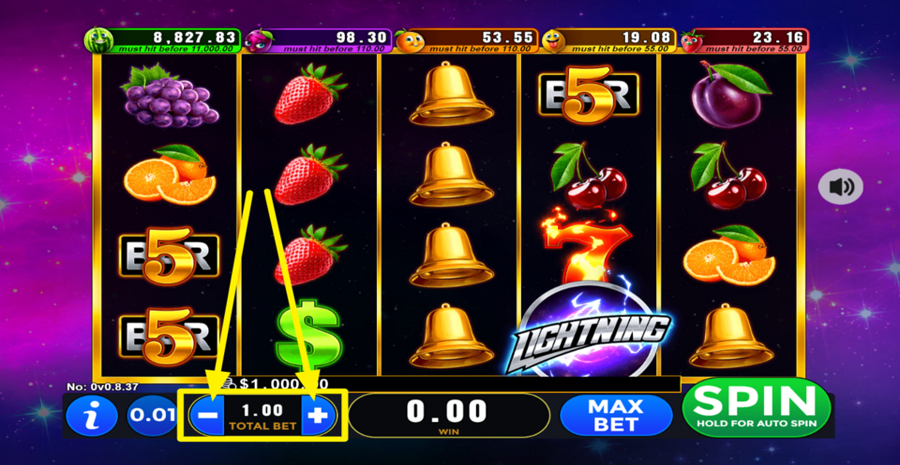 Lightning Fruits Adjust Total Bet