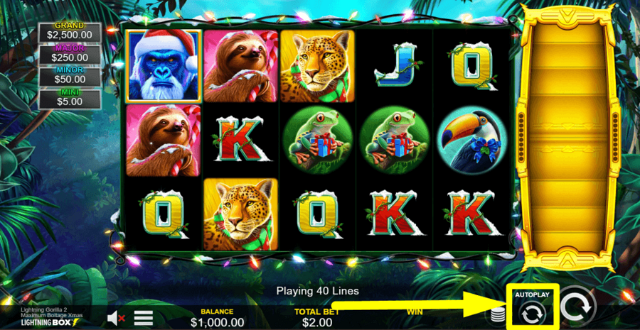 Lightning Gorilla 2 Xmas Maximum Boltage Autoplay Feature