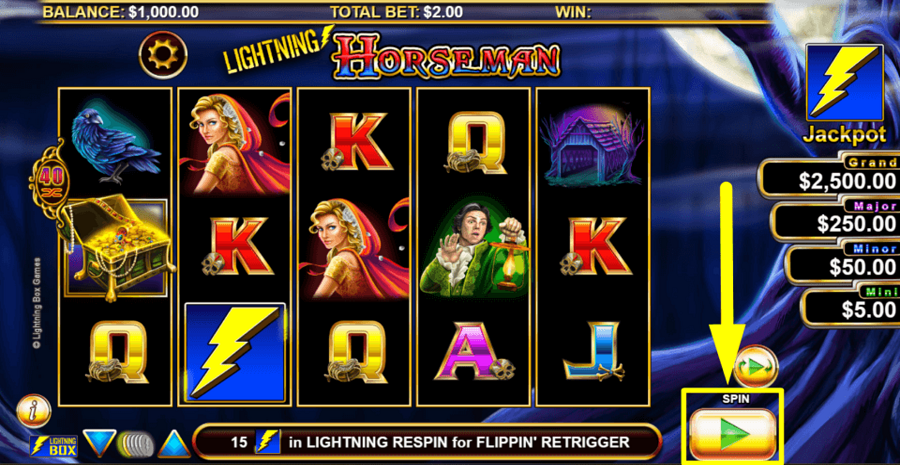 Lightning Horseman Spin Button