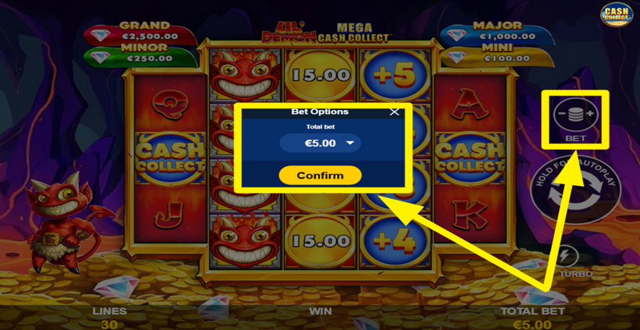 Lil Demon Mega Cash Collect Adjust Bet
