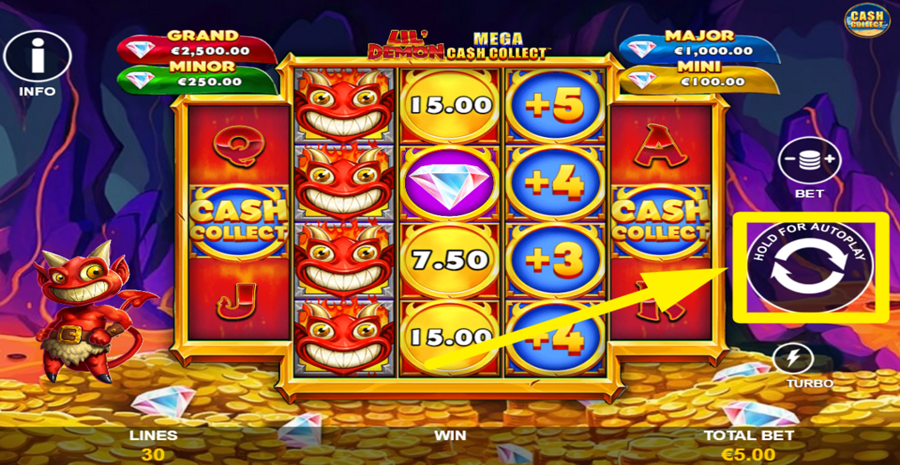 Lil Demon Mega Cash Collect Spin Button