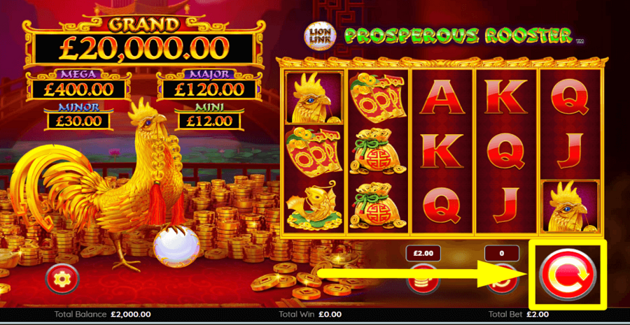 Lion Link Prosperous Rooster Spin Button