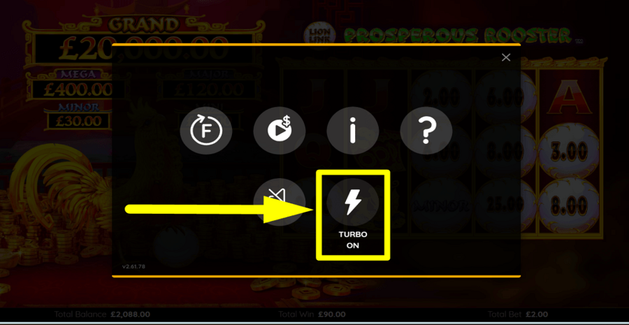 Lion Link Prosperous Rooster Turbo Feature