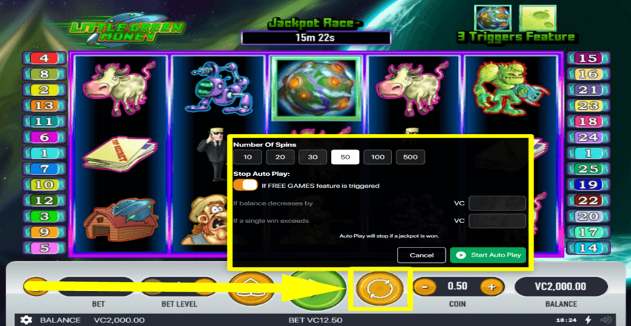Little Green Money Autoplay Feature