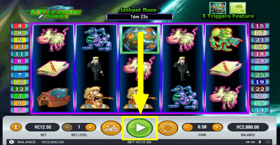 Little Green Money Play Button