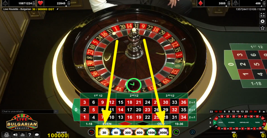 Live Roulette Bulgarian Choose Chip