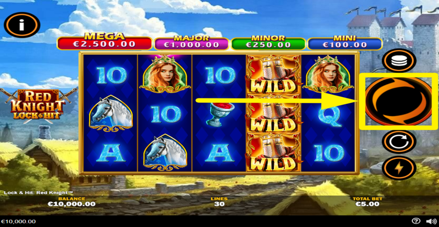 Lock And Hit Red Knight Spin Button