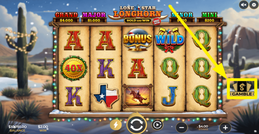 Lone Star Longhorn Xmas Edition Hold And Win Gamble