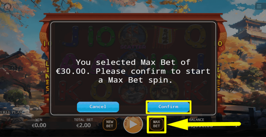 Longmen Express Max Bet Button