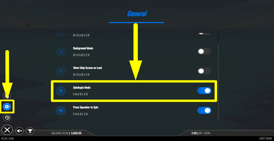 Loot Crab Quick Spin Feature