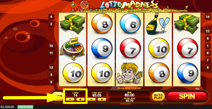 Lotto Madness Adjustable Paylines