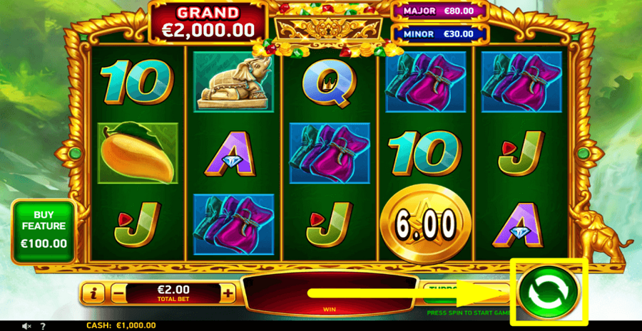 Lottostar Mighty Chang Spin Button