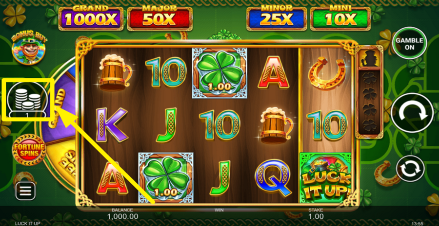 Luck It Up Adjust Bet