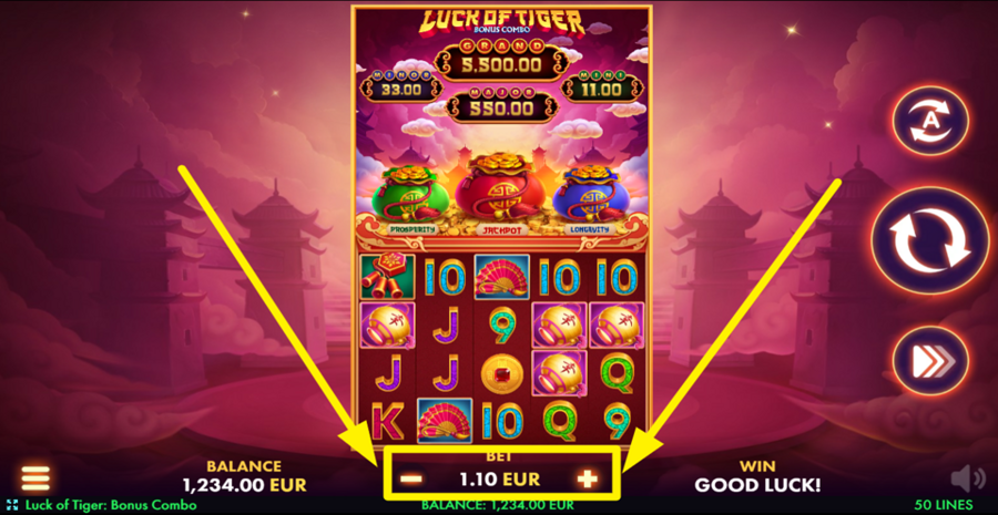 Luck Of Tiger Adjust Bet