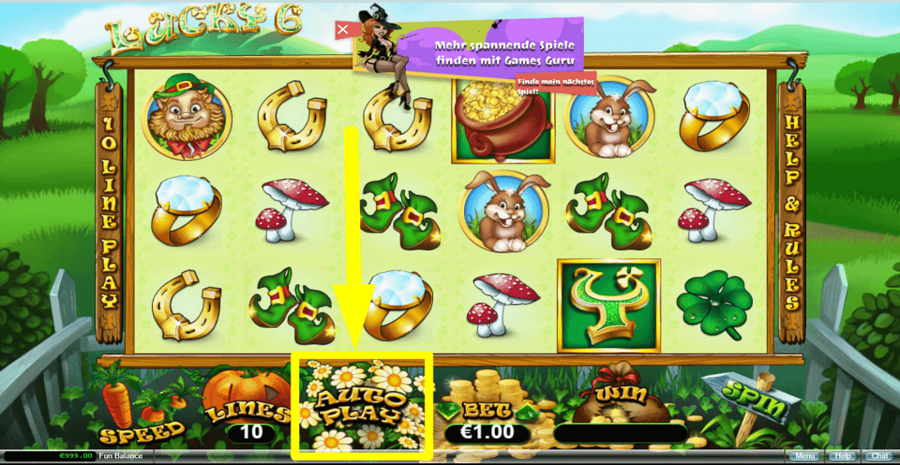 Lucky 6 Autoplay Feature