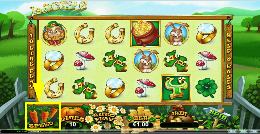 Lucky 6 Speed Button