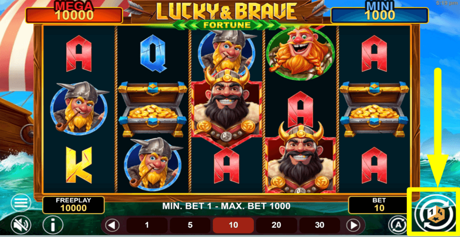 Lucky And Brave Fortune Spin Button