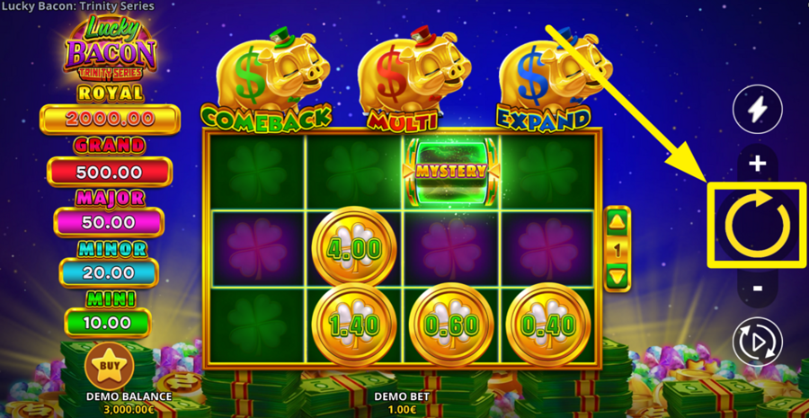 Lucky Bacon Trinity Series Spin Button